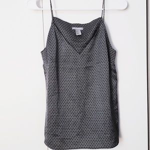 H&M satin V neck geometric patterned tank top